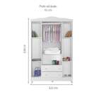 Quarto De Bebê Ariel X Berço Guarda-roupa Cômoda Branco Infan