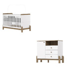 Quarto De Bebê Berço 2 Em 1 E Cômoda 3 Gavetas Ternura Henn