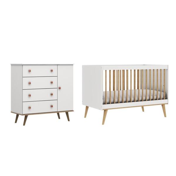 Quarto De Bebê Berço 3 Em 1 Ligia Cômoda Infantil Com Fraldár