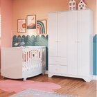 Quarto De Bebê Berço Americano E Guarda Roupa 4 Portas Cocada