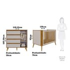 Quarto De Bebê Berço Arredondado 3 Em 1 E Cômoda 1 Porta 100%