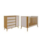 Quarto De Bebê Berço Arredondado 3 Em 1 E Cômoda 1 Porta 100%