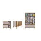 Quarto De Bebê Berço Arredondado 3 Em 1 Guarda-roupa 4 Portas