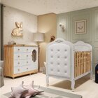 Quarto De Bebê Berço Com Capitonê E Cômoda 4 Gavetas 100% Mdf