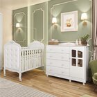 Quarto De Bebê Berço Com Capitonê E Cômoda Com Janela Maya Cl