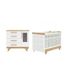 Quarto De Bebê Berço Com Capitonê E Cômoda Com Janelas 100% M