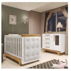 Quarto De Bebê Berço Com Capitonê E Cômoda Com Janelas 100% M