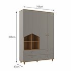 Quarto De Bebê Berço Cômoda 3 Gavetas Guarda Roupa 4 Portas 4