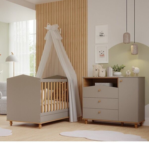 Quarto De Bebê Berço E Cômoda 3 Gavetas 1 Porta Happy Espress