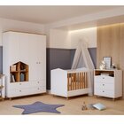 Quarto De Bebê Berço E Cômoda 3 Gavetas E Guarda-roupa 4 Port