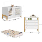 Quarto De Bebê Berço Mini Cama  Cômoda 3 Gavetas Fantasia Qmo