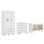 Quarto De Bebê Berço Mini Cama Amora Cômoda Lorena Guarda Rou