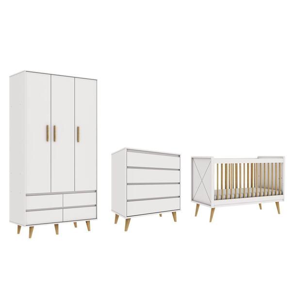 Quarto De Bebê Berço Mini Cama Amora Cômoda Lorena Guarda Rou