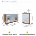 Quarto De Bebê Berço Mini Cama Com Colchão E Cômoda Nina