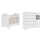 Quarto De Bebê Berço Mini Cama Delicato E Cômoda 5 Gavetas 1