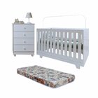 Quarto De Bebê Berço Mini Cama E Cômoda Com Colchão Nina