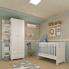 Quarto De Bebê Berço Mini Cama Guarda Roupa 2 Portas Com Pés