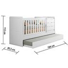 Quarto De Bebê Cléo Berço Multifuncional Cômoda Branco