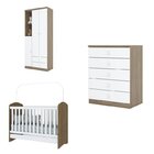 Quarto De Bebê Com 1 Guarda Roupa 1 Cômoda E Berço 3 Em 1 Abr