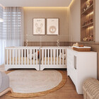 Quarto De Bebê Com 2 Berço Mini Cama Cômoda 1 Portas 3 Gaveta