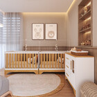 Quarto De Bebê Com 2 Berço Mini Cama Cômoda 1 Portas 3 Gaveta