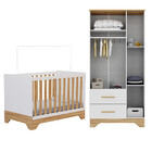 Quarto De Bebê Com 2 Berço Mini Cama Guarda Roupa 3 Porta 2 G