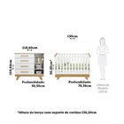 Quarto De Bebê Com Berço 2 Em 1 E Cômoda 100% Mdf Kakau Retrô