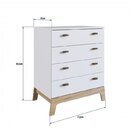 Quarto De Bebê Com Berço 3 Em 1 86x136,6x78cm E Cômoda 4 Gave