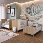 Quarto De Bebê Com Berço 3 Em 1 86x136,6x86cm E Cômoda 4 Gave