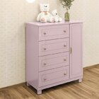 Quarto De Bebê Com Berço 3 Em 1, Cômoda 4 Gavetas E 1 Porta Ú