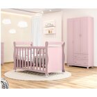 Quarto De Bebê Com Berço 3 Em 1 E Guarda Roupas 3 Portas Údin