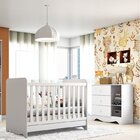 Quarto De Bebê Com Berço Americano 3 Em 1 E Cômoda 1 Porta Co