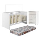 Quarto De Bebê Com Berço Com Colchão Suporte Life E Cômoda De