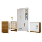 Quarto De Bebê Com Berço Com Suporte, Cômoda 1 Porta 4 Gaveta