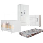 Quarto De Bebe Com Berço Mini Cama 100% Mdf Com Colchão Life