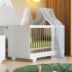Quarto De Bebê Com Berço Mini Cama 100% Mdf Flocos E Cômoda D