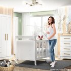 Quarto De Bebê Com Berço Mini Cama 100% Mdf Slim E Cômoda De