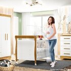 Quarto De Bebê Com Berço Mini Cama Com Colchão Slim E Cômoda