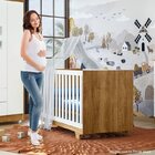 Quarto De Bebê Com Berço Mini Cama, Cômoda 1 Porta 4 Gavetas