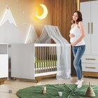 Quarto De Bebê Com Berço Mini Cama, Cômoda 1 Porta 4 Gavetas