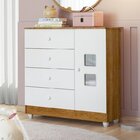 Quarto De Bebê Com Berço Mini Cama, Cômoda 1 Porta 4 Gavetas