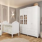 Quarto De Bebê Com Berço Mini Cama E Guarda Roupa Com Janela