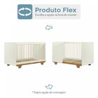 Quarto De Bebê Com Berço Minicama E Cômoda Flocos  Off White/