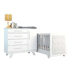 Quarto De Bebê Com Cômoda 1 Porta 4 Gavetas E Berço Com Capit