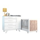 Quarto De Bebê Com Cômoda 1 Porta 4 Gavetas E Berço Com Capit