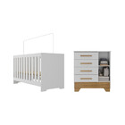 Quarto De Bebê Com Cômoda 4 Gavetas 1 Porta E Berço 3 Em 1 Ca