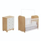 Quarto De Bebê Com Cômoda 4 Gavetas E Berço Mimo 100% Mdf Bra