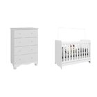 Quarto De Bebê Com Cômoda 4 Gavetas E Berço Mini Cama 3 Em 1