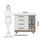 Quarto De Bebê Com Cômoda E Berço 100% Mdf Jolie Retrô  Branc