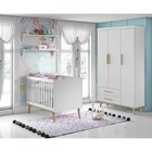 Quarto De Bebê Com Guarda-roupa 3 Portas 2 Gavetas E Berço Lu